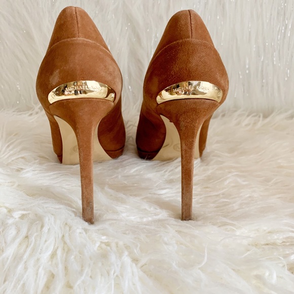 Michael Kors brown suede pumps sz 8.5 4” - Picture 4 of 7